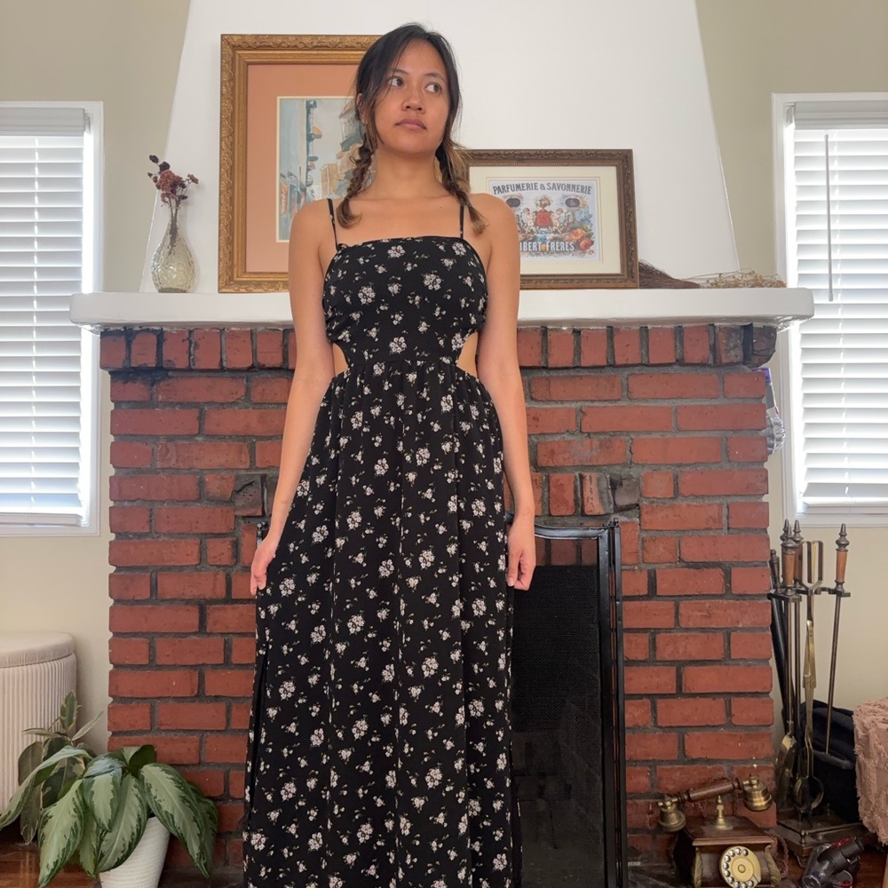 Floral Black Maxi Dress